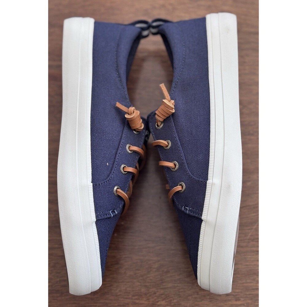 Women’s Size 8 Sperry Crest V Linen Navy STS98642 Boat Shoes NIB - Picture 5 of 8